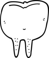 line drawing cartoon tooth vector