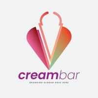 delicioso logotipo de helado vector