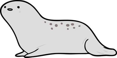 cartoon grey seal vector