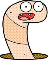 cartoon worm character vector