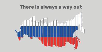 Russian aggression and terrorism, conflict, victory concept. Russia map in colors of national flag. icon with russian flag in blood. Ukrainian-Russian military crisis. vector