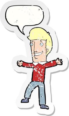 blonde man with speech bubble