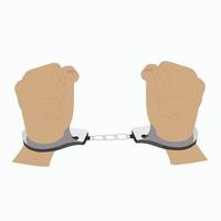Handcuffs icon. 3d illustration from crime collection. Human in jail. Prisoner concept. Criminal. Hands, free, unlocked, freedom, justice, broken chain, handcuffs. Good for poster. vector