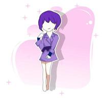 vector premium l personaje plano mujer lindo manga dibujos animados coreano. realeza libre.