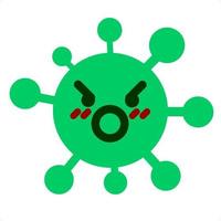 angry virus flat color style vector