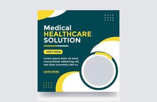 plantilla de hospital y clínica de diseño de portada médica de banner de publicación de redes sociales de atención médica vector