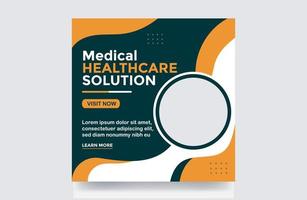 Medical social media post hospital banner design healthcare service template vector