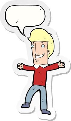 blonde man with speech bubble