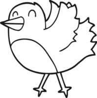 line drawing cartoon bird vector