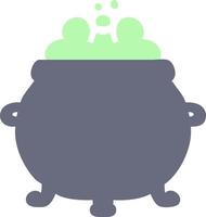 bubbling cauldron flat art vector