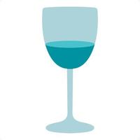 wine glass flat art vector