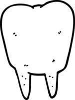 line drawing cartoon tooth vector