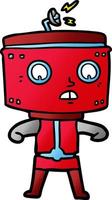 cartoon doodle character robot vector