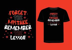 Forget the mistake, Remember the lesson vector