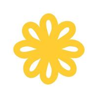Simple illustration of yellow flower. Separate bloom. vector
