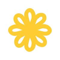 Simple illustration of yellow flower. Separate bloom. vector