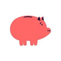 Pink piggy bank, isolated on white background vector