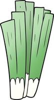 cartoon leek veggies vector