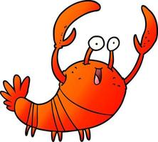 cartoon doodle character lobster vector