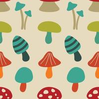 Autumn mushroom pattern vector