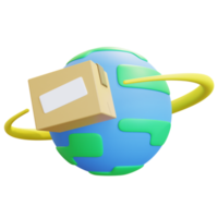 3D World Wide Shipping Illustration png