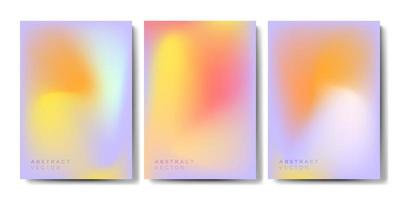 Minimal gradient cover backgrounds vector set with modern abstract blurred light color Modern wallpaper design for presentation, posters, cover, website and banner