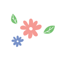 cute pastel flowers doodle png