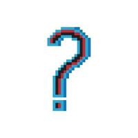 Question mark icon pixel art design. vector