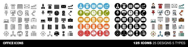 Office icons set collection graphic design vector