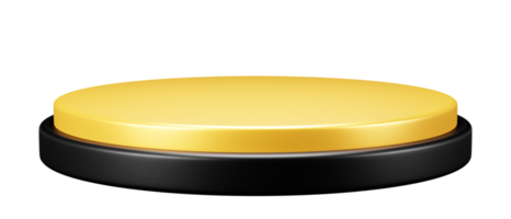 plataforma de podio de lujo cirlce dorado y negro renderizado 3d para premio de presentación de producto png