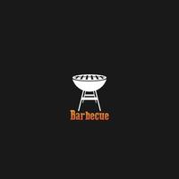 barbecue logo with bbq logotype and fire concept in combination with spatula vector