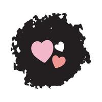 icono de amor sobre textura de pincel negro. ilustración vectorial vector