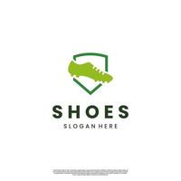Iconic Shoe Logo design modern concept icon template. shoes with shield logo vector