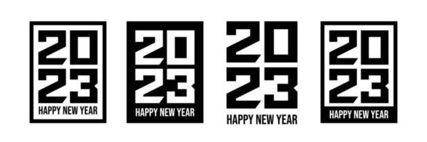 2023 Happy New Year logo text design. 2023 number design template. vector illustration. Isolated on white background.