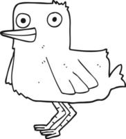 line drawing cartoon duck vector