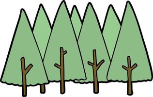 cartoon doodle trees vector