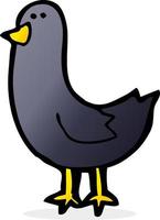 cartoon black bird vector