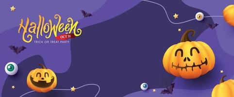 diseño de fondo de banner de halloween con elementos festivos halloween y espacio de copia vector