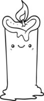 line drawing cartoon candle vector