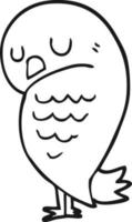 pájaro de dibujos animados de dibujo lineal vector