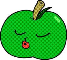 cartoon green apple vector