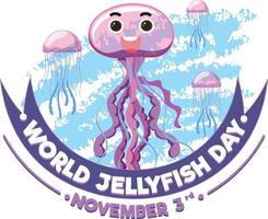 World Jellyfish Day Logo Design vector