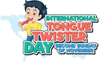 International Tongue Twister Day Banner Design vector