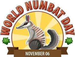 diseño del logotipo del día mundial del numbat vector