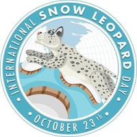 diseño de banner del día internacional del leopardo de las nieves vector