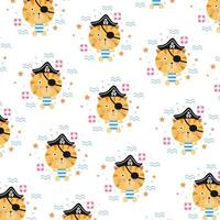 Seamless pattern with cute cat animals. Perfect for kids clothes design vector