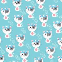 Seamless pattern with cute cat animals. Perfect for kids clothes design vector