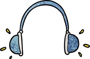 cartoon blue headphones vector