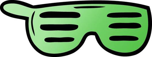 cartoon green sunglasses vector