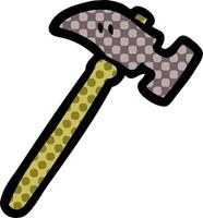 cartoon halftone hammer vector